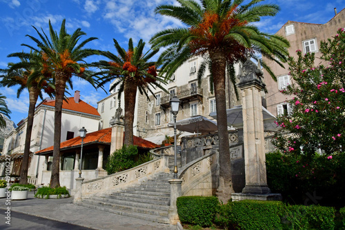 Korcula, Croatia- september 3 2021 : picturesque city in summer