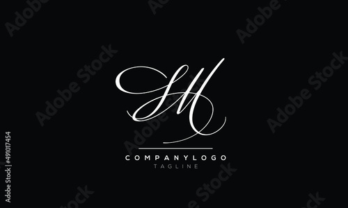 Alphabet letters Initials logo SM