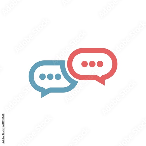 Discussion speech bubbles icon. Dialogue chat messaging icon isolated on white background