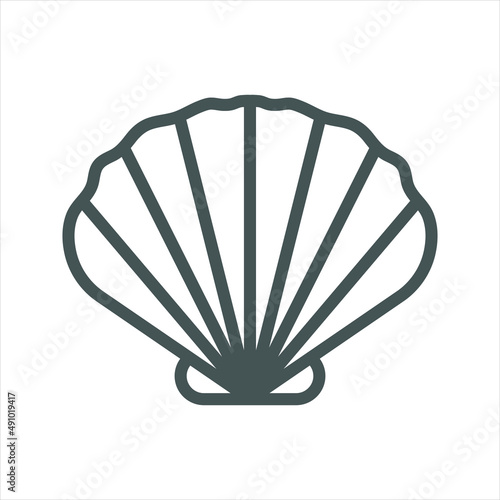 Seashell Summer Simple Line Icon