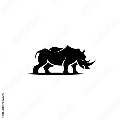 Rhino silhouette company logo design.