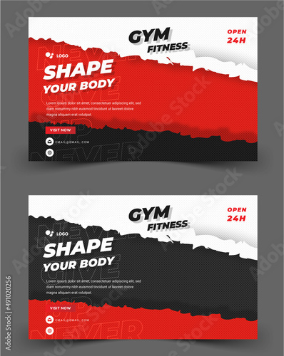 Gym fitness social media banner template template photo