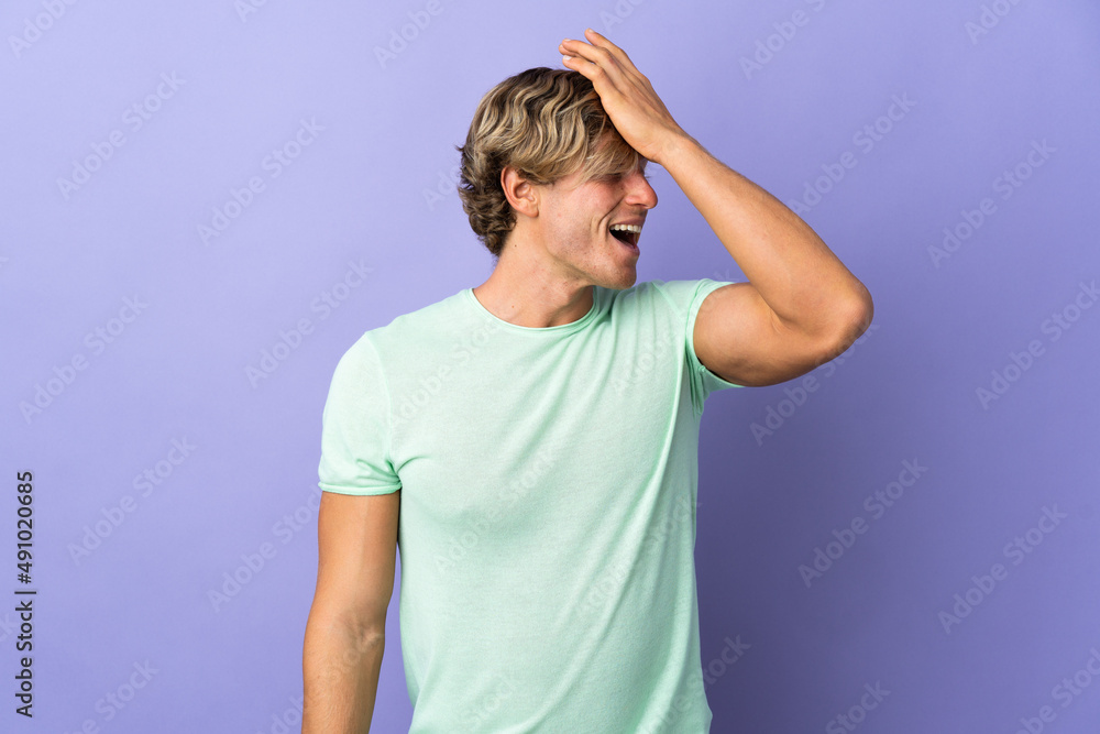 English man over isolated purple background has realized something and intending the solution English man over isolated purple background has realized something and intending the solution