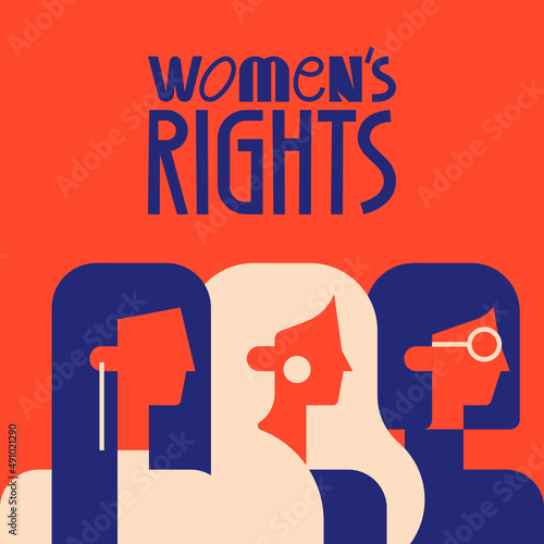 Female friendship, feminist union or sisterhood. Colorful illustration