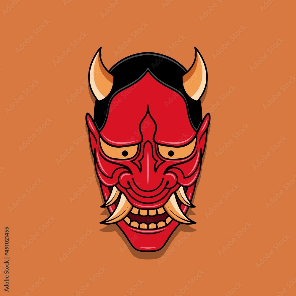 Oni japanese devil mask, Vector illustration eps.10 Oni japanese devil mask, Vector illustration eps.10