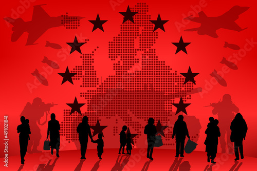 Guerre Europe Réfugié et Exode