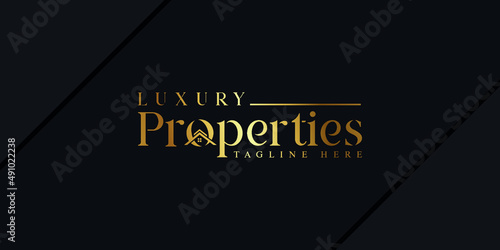 luxury properties logo design template for real estate services