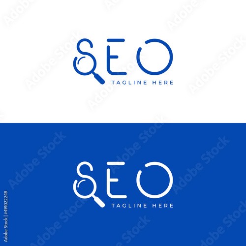 seo logo design lettering mark template