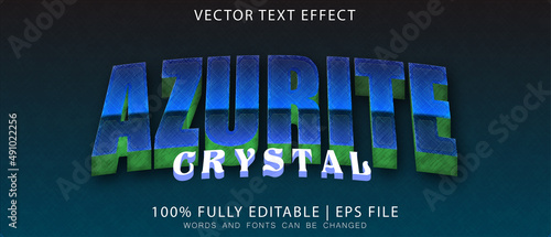 Azurite stone Crystal Editable Text Effect
