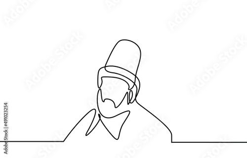 an islamic muslim turbaned philosopher style drawing concept