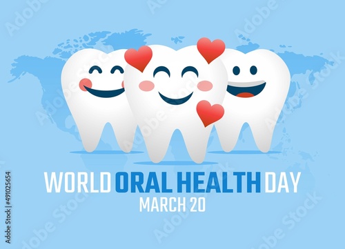 vector graphic of world oral health day good for world oral health day celebration. flat design. flyer design.flat illustration.