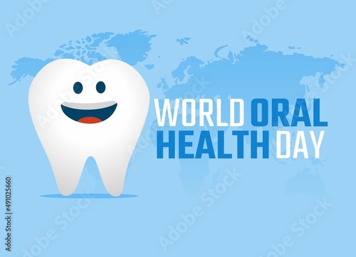 vector graphic of world oral health day good for world oral health day celebration. flat design. flyer design.flat illustration.