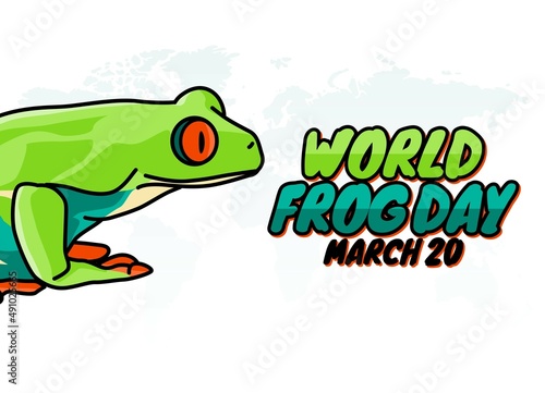 vector graphic of world frog day good for world frog day celebration. flat design. flyer design.flat illustration.