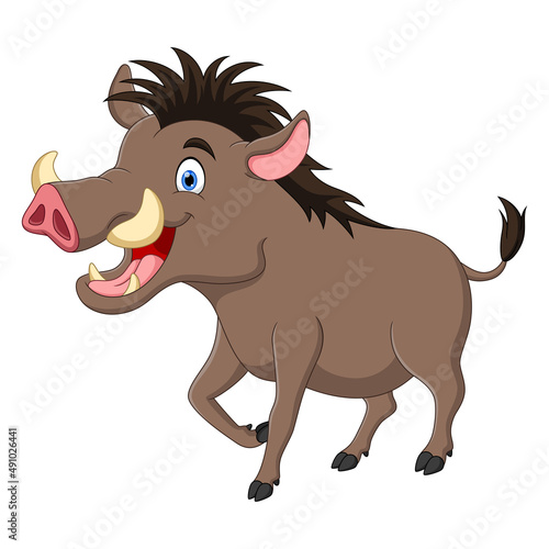 Cartoon of a boar isolated on white background