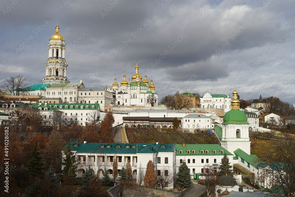 Monastery on the hill, Pechersk Lavra, orthodox monastic complex, known for its network of catacombs, Kyiv, Ukraine