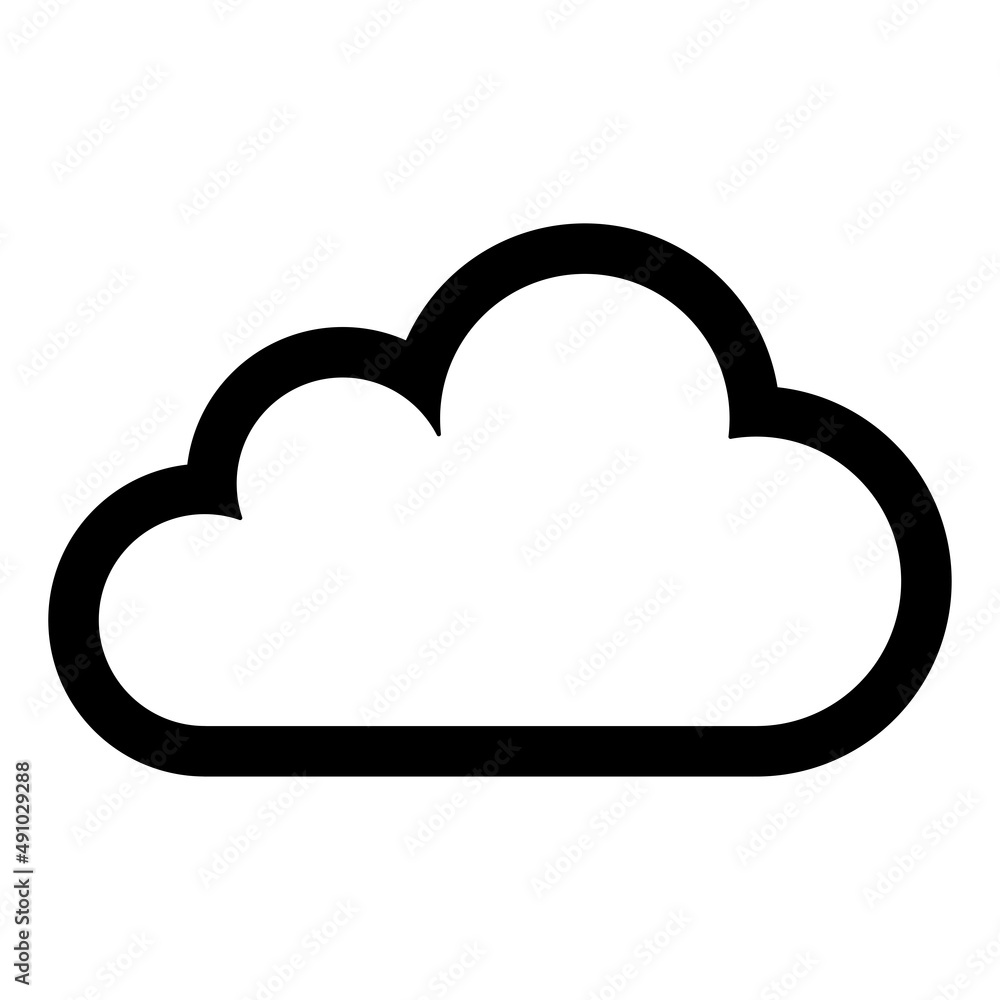 Naklejka nvis32 NewVectorIllustrationSign nvis - cloud vector sign . simple silhouette . cumulus symbol . cloud storage . black transparent icon . AI 10 / EPS 10 . g11270