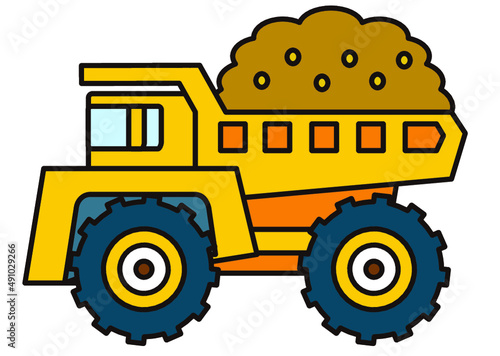 ダンプカー,トラック,ダンプ,乗り物,車,大型車,重機,自動車,作業車,大型自動車,工事,車両,働く車,土,土砂,運搬,フリーカット,カット,重ダンプ,砂,工事用車,工事車両