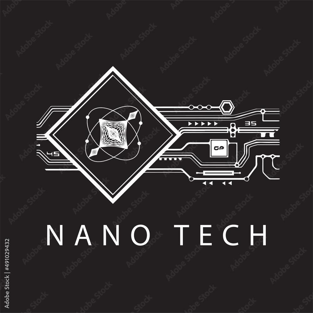 nano tech concept logo futuristic bussines future template vector