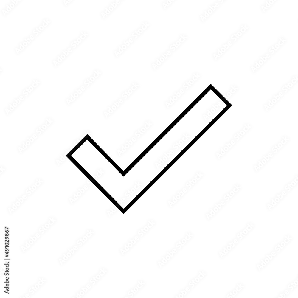 Check mark icon in line style Check mark icon in line style