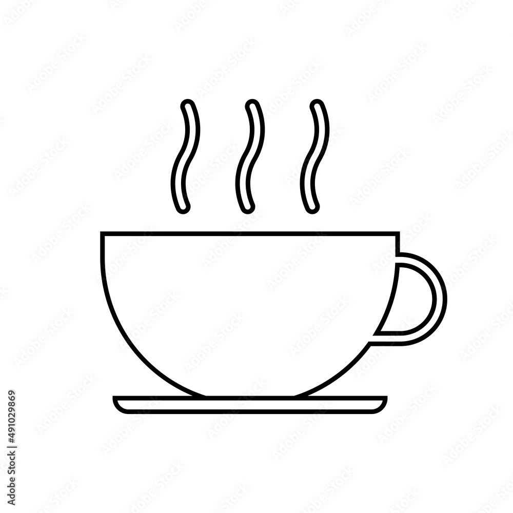Coffee cup icon in line style Coffee cup icon in line style