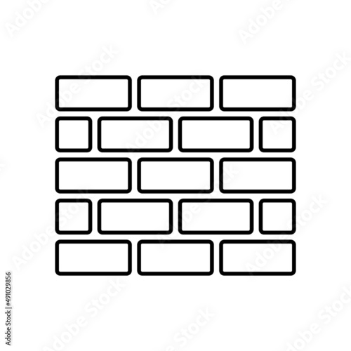 Brick wall icon in line style