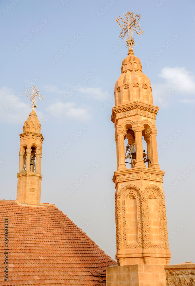 View of the bell towers of Mor Gabriel Monastery	