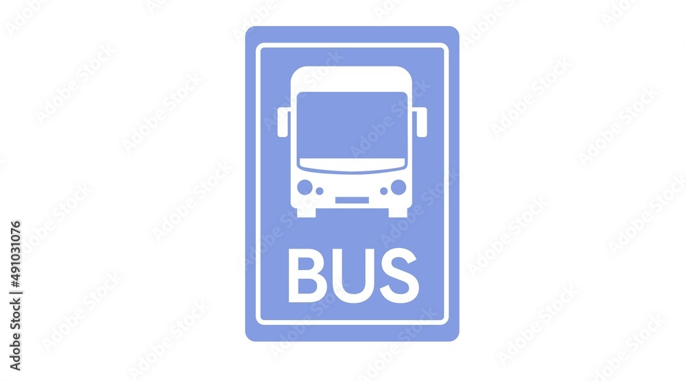 Bus Sign. Vector isolated editable illustration of a Bus Sign or Icon Bus Sign. Vector isolated editable illustration of a Bus Sign or Icon