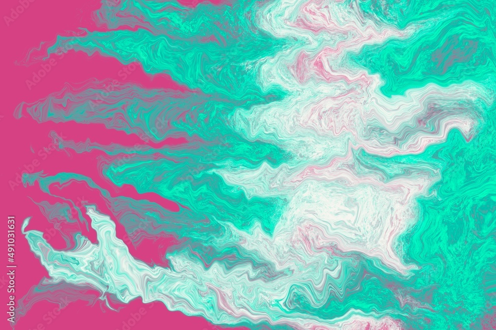 Abstract digital fluid art marble background 