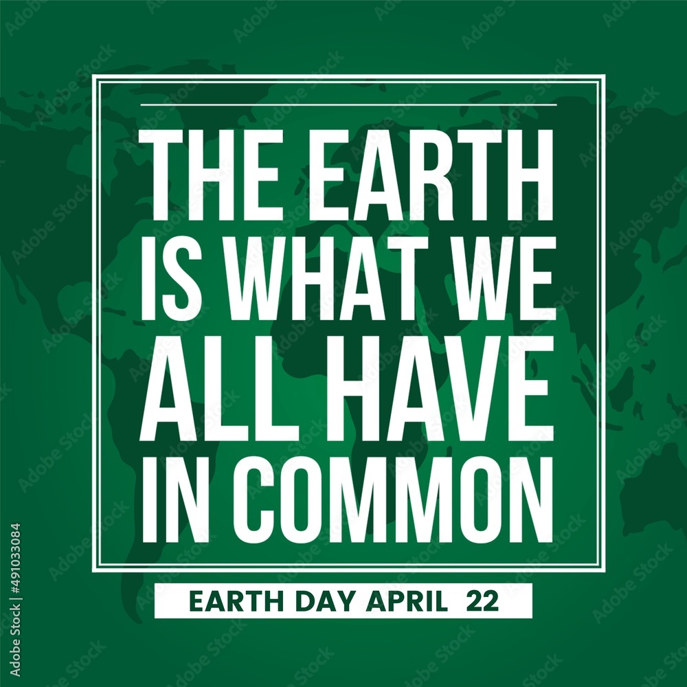 Fototapeta premium Earth day social media post. The Earth is what we all have in common