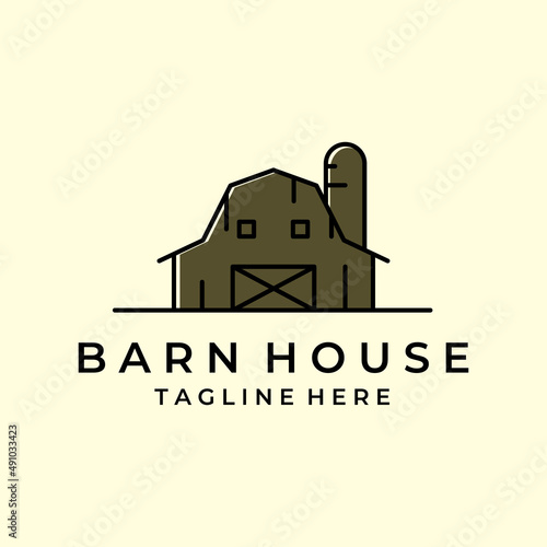 vintage barn logo vector design