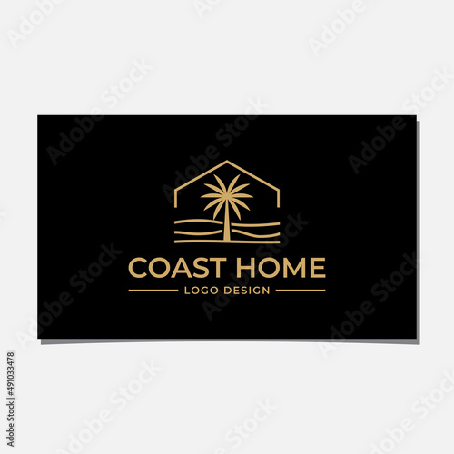 COAST HOME LUXURY LOGO DESIGN VECTOR