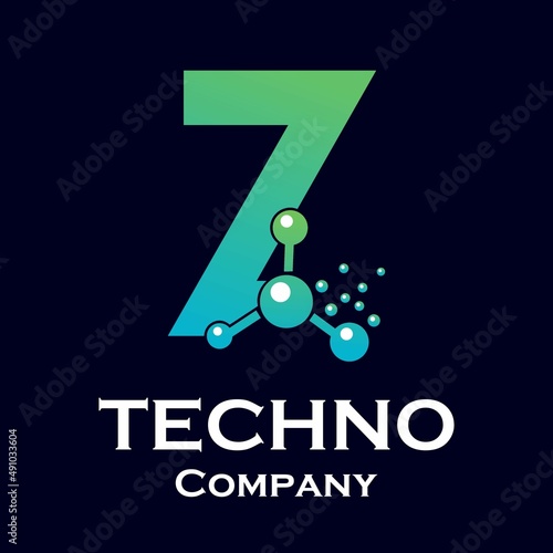 Letter z with molecule design logo template illustration