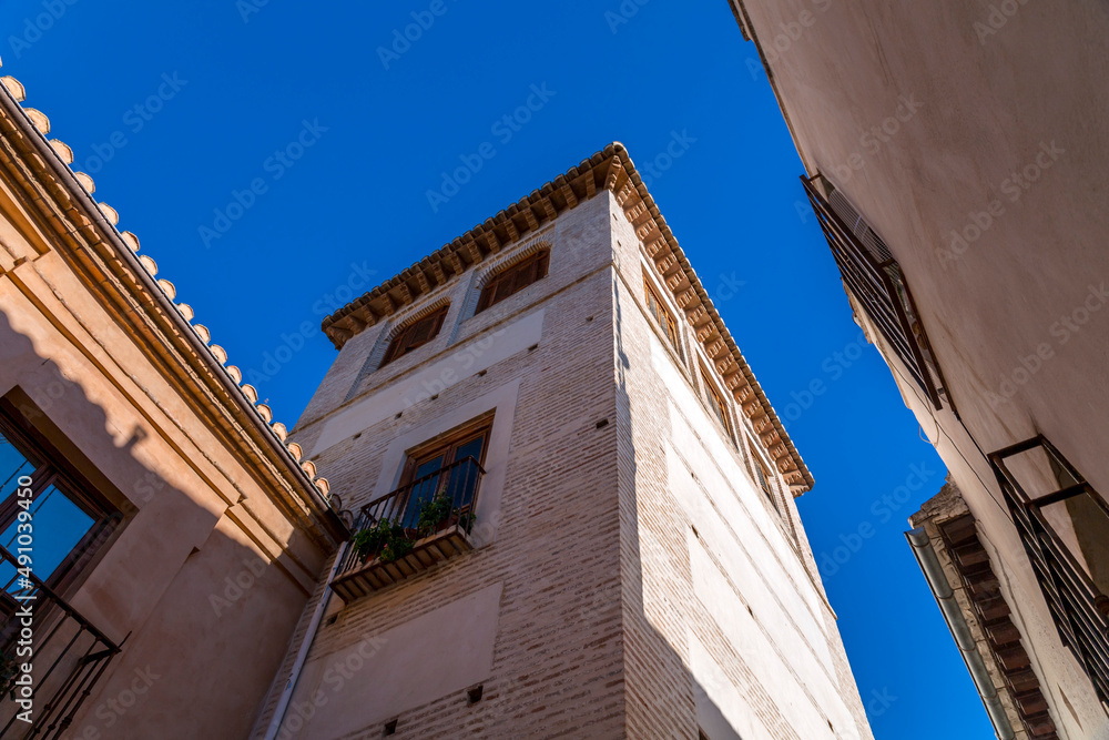 Generic architecture and street view in Granada, Andalusia, Spain