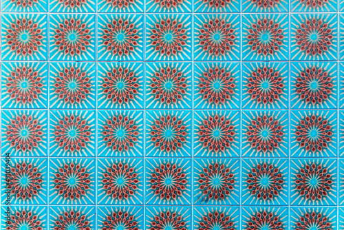 Moorish islamic tile design close up texture background
