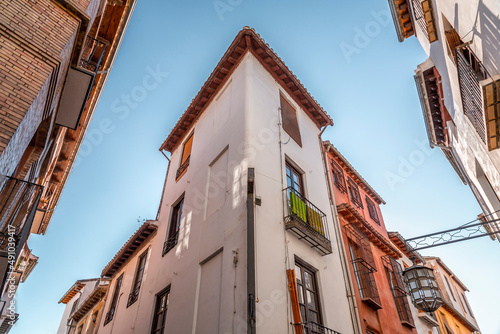 Generic architecture and street view in Granada, Andalusia, Spain