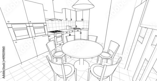 house loft interior 3d rendering