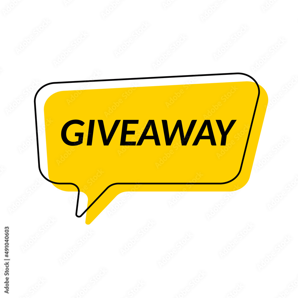 Giveaway. Giveaway in social networks. Speech bubble give away. Giveaway banner. Raffle prizes. Giveaway lettering. Post template for social networks. Vector illustration. Giveaway. Giveaway in social networks. Speech bubble give away. Giveaway banner. Raffle prizes. Giveaway lettering. Post template for social networks. Vector illustration.