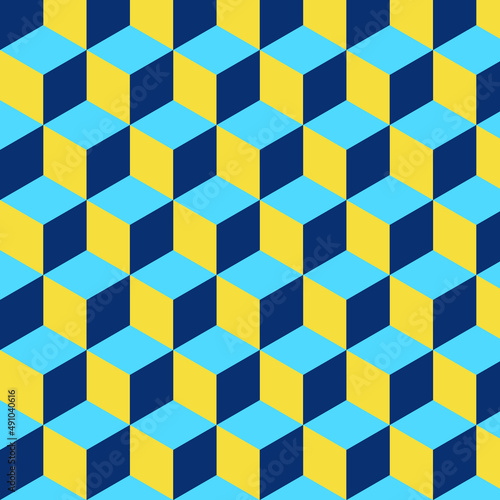 Geometric seamless vector pattern. Yellow and Blue . seamless pattern of shapes