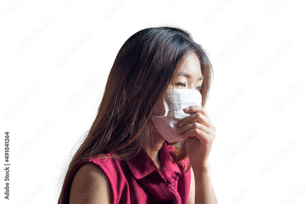 Young Asian Chinese Thai woman wearing respiratory mask to protect virus and the dust and the smoke in the pollution air,healthcare concept Young Asian Chinese Thai woman wearing respiratory mask to protect virus and the dust and the smoke in the pollution air,healthcare concept