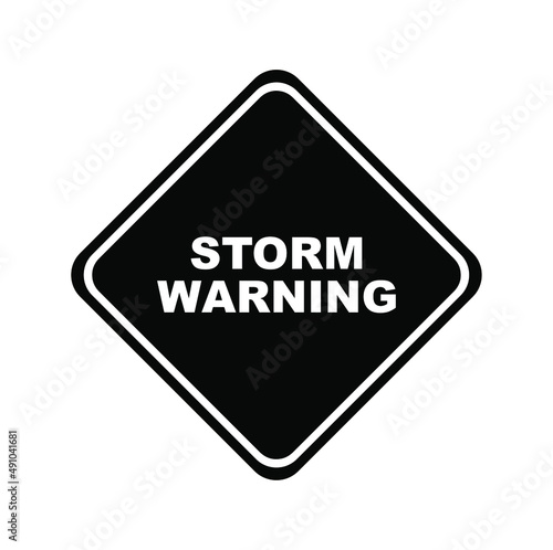 storm warning sign on white background 
