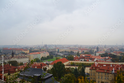 Panoramic view of Old Prague. Vyšehrad, Czech Republic