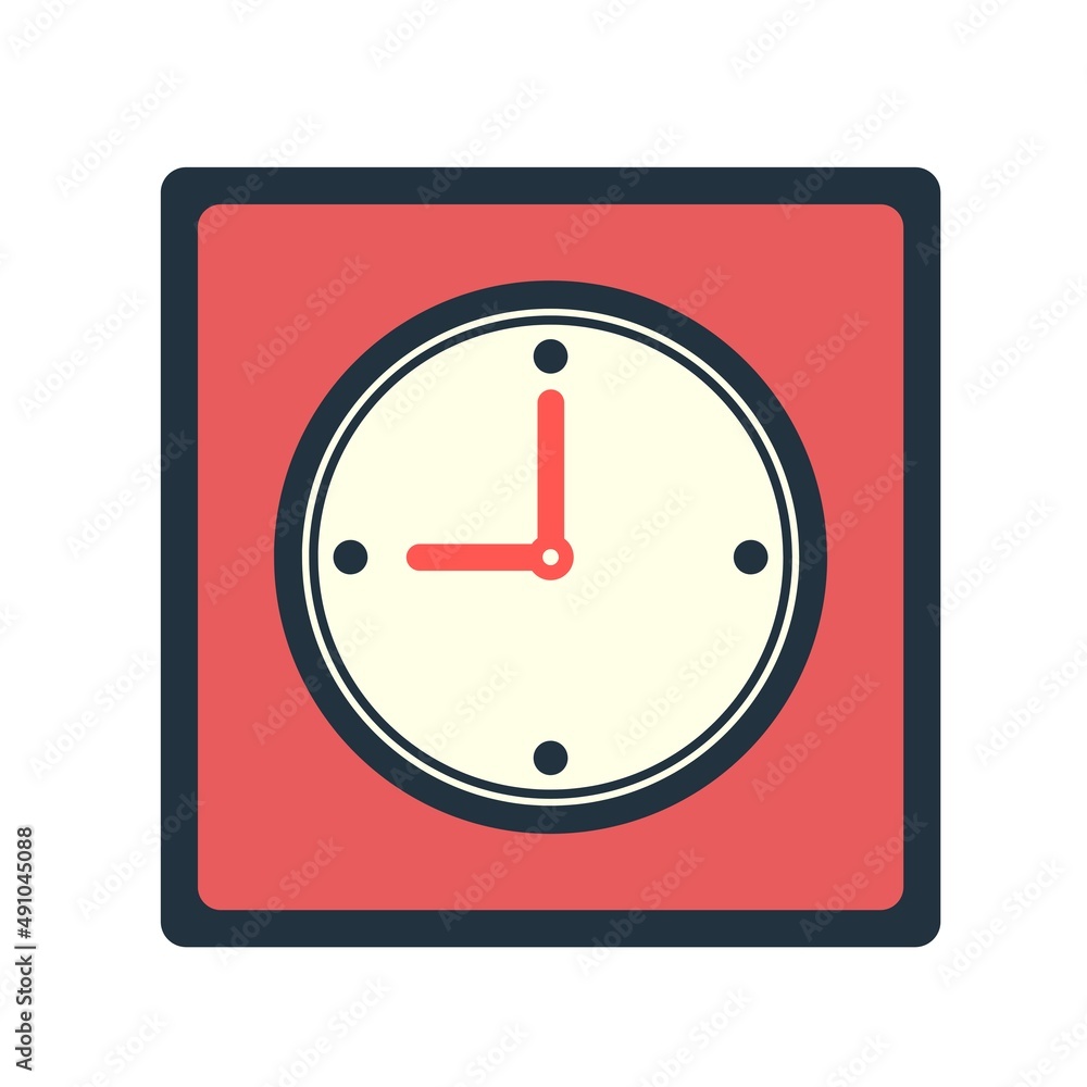 clock icon vector, timepiece flat symbol design sign isolated on white background. clock icon vector, timepiece flat symbol design sign isolated on white background.