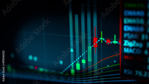 Candlestick graph chart of stock and forex market to represent the revenue growth. the stock market crashed from covid19 and war, and waiting for reverse trend to investing in growth stocks.