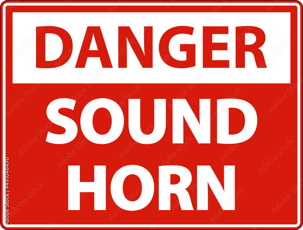 Danger Sound Horn Sign On White Background Danger Sound Horn Sign On White Background
