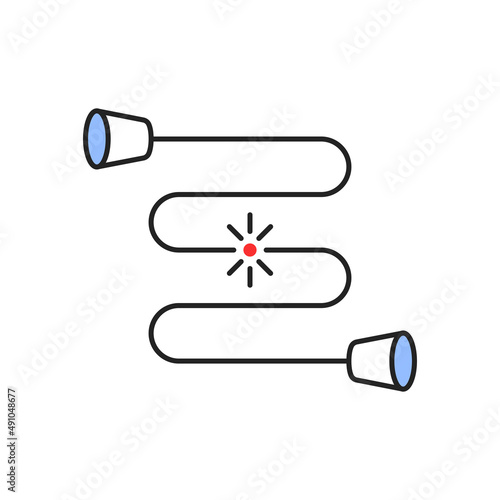 miscommunication icon with thin line toy telephone