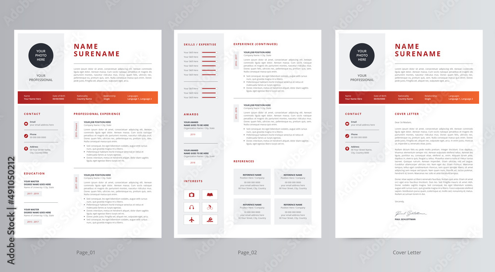 Professional Resume/CV and Cover Letter Template