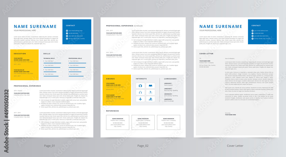 Professional Resume/CV and Cover Letter Template Professional Resume/CV and Cover Letter Template