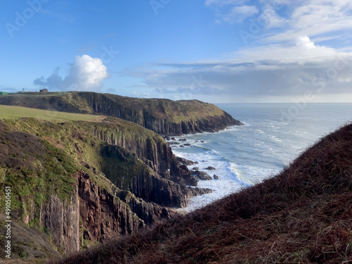 The coastal path along the cliffs at Manorbier, Pembrokeshire, Wales