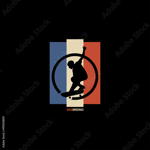 skateboarding, Brooklyn,NYC freestyle action, typography graphic design, for t-shirt prints, vector illustration

