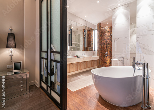 bathroom interior with bathtub